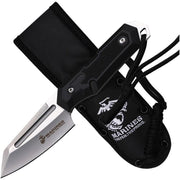 Cuchillo fijo táctico M-FIX3009BK negro con funda de nailon y logo Marines