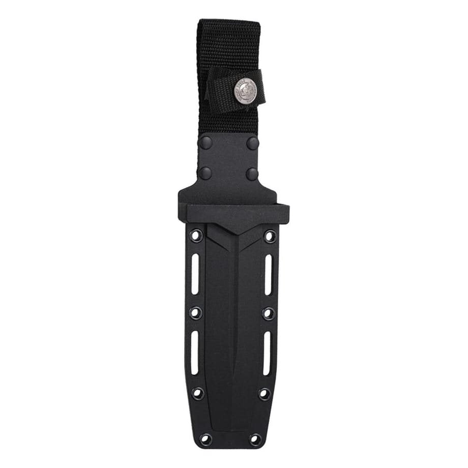 Daga MARINES negra con funda, hoja fija full-tang