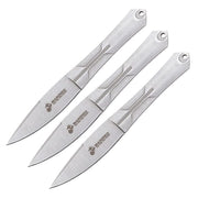 Set de 3 cuchillos arrojadizos USMC en acero inoxidable con logo oficial