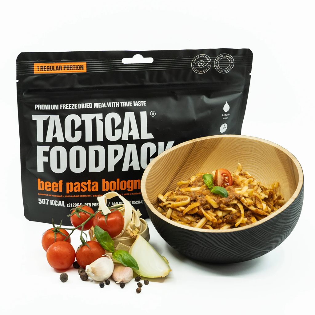 Comida liofilizada TACTICAL FOODPACK: pasta con carne de vaca y salsa boloñesa M0028