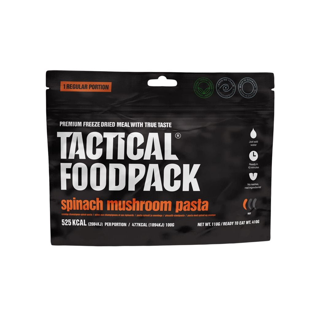 Paquete de comida liofilizada TACTICAL FOODPACK pasta con espinacas y setas