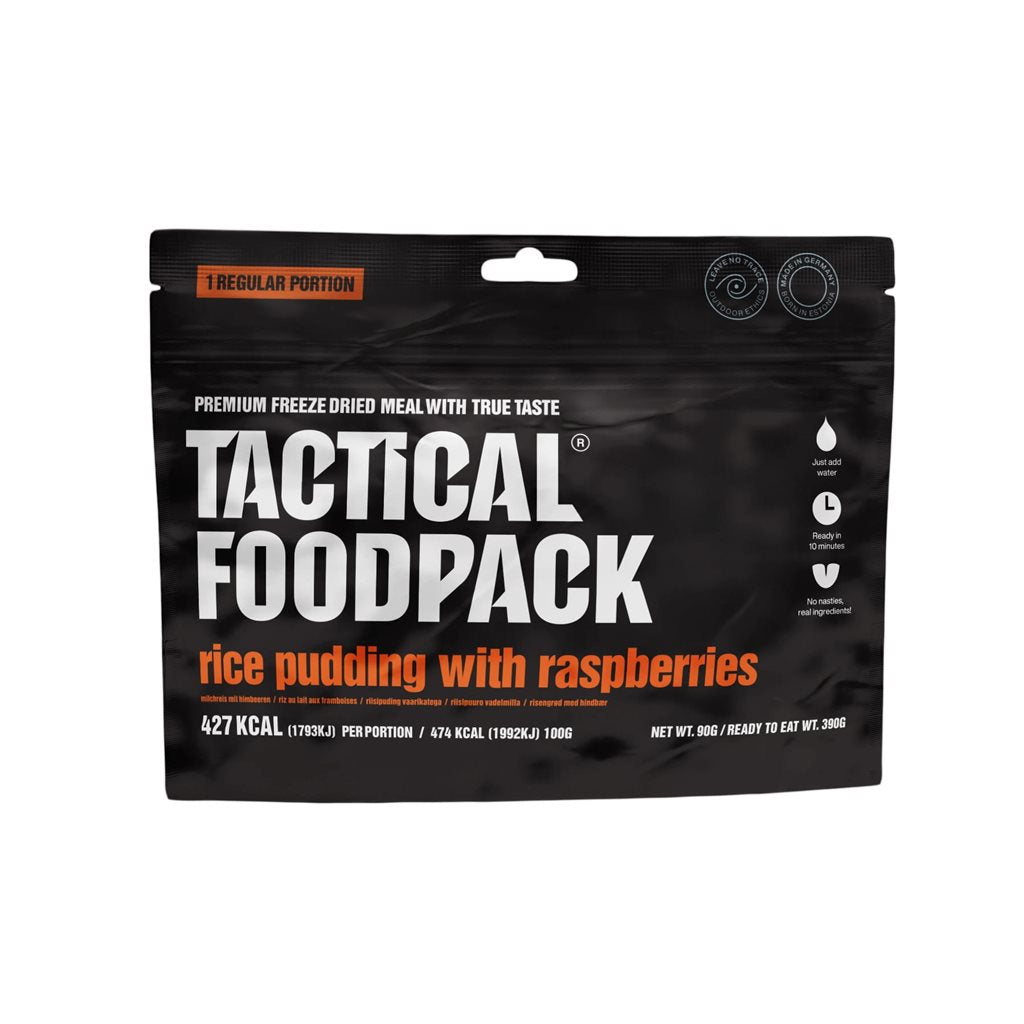 Pudín de arroz liofilizado con frambuesas - TACTICAL FOODPACK M0036