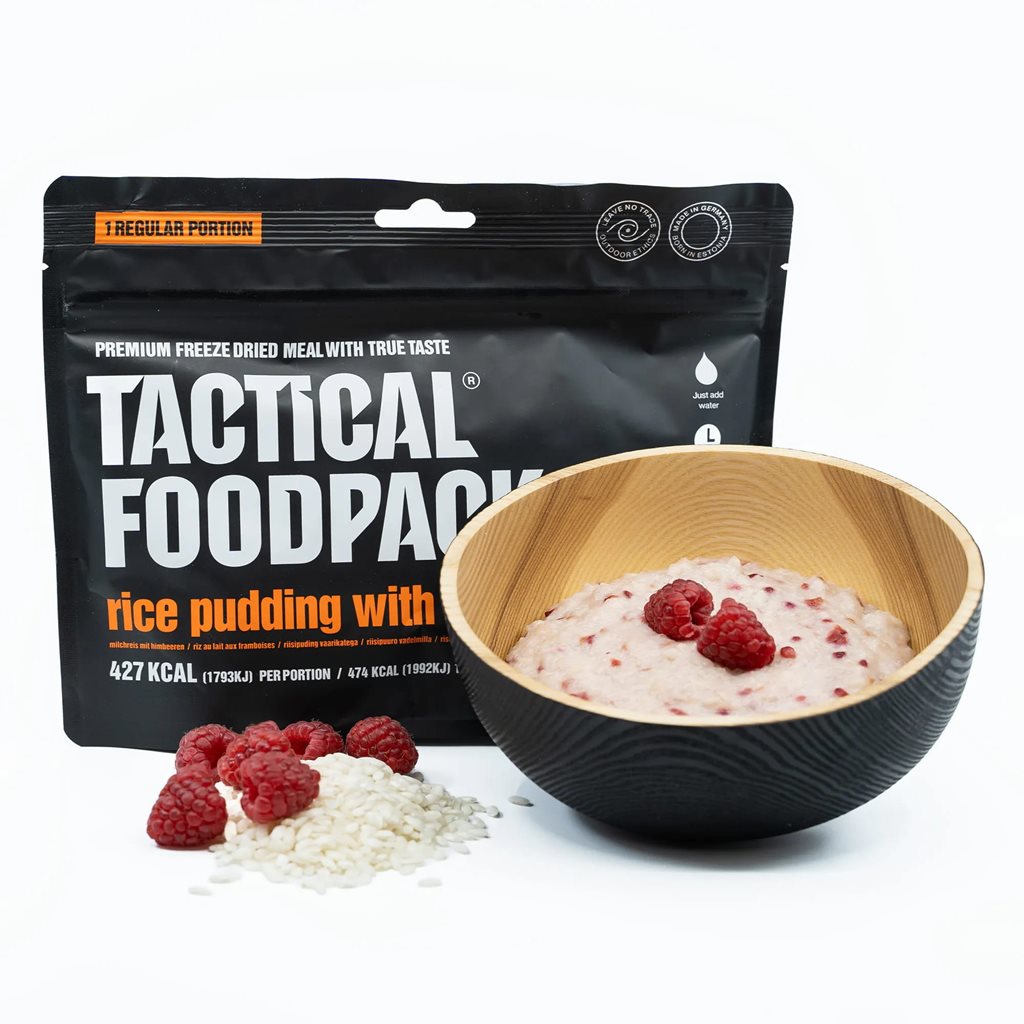 Pudín de arroz liofilizado con frambuesas - TACTICAL FOODPACK M0036