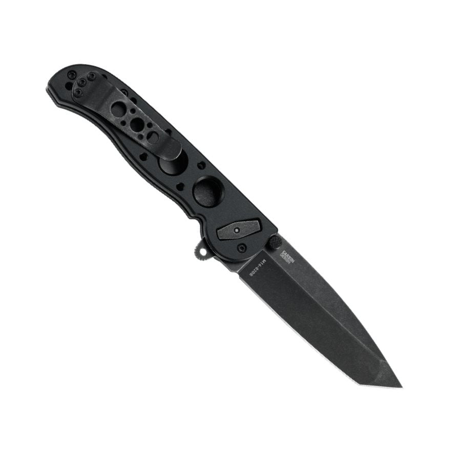 Cuchillo plegable DEADBOLT M16-02DB, hoja tanto de acero D2, mango de aluminio, acabado negro, longitud 18,7 cm