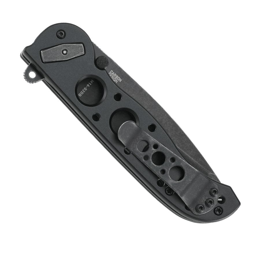 Cuchillo plegable DEADBOLT M16-02DB, hoja tanto de acero D2, mango de aluminio, acabado negro, longitud 18,7 cm