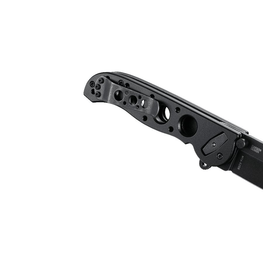 Cuchillo plegable DEADBOLT M16-02DB, hoja tanto de acero D2, mango de aluminio, acabado negro, longitud 18,7 cm