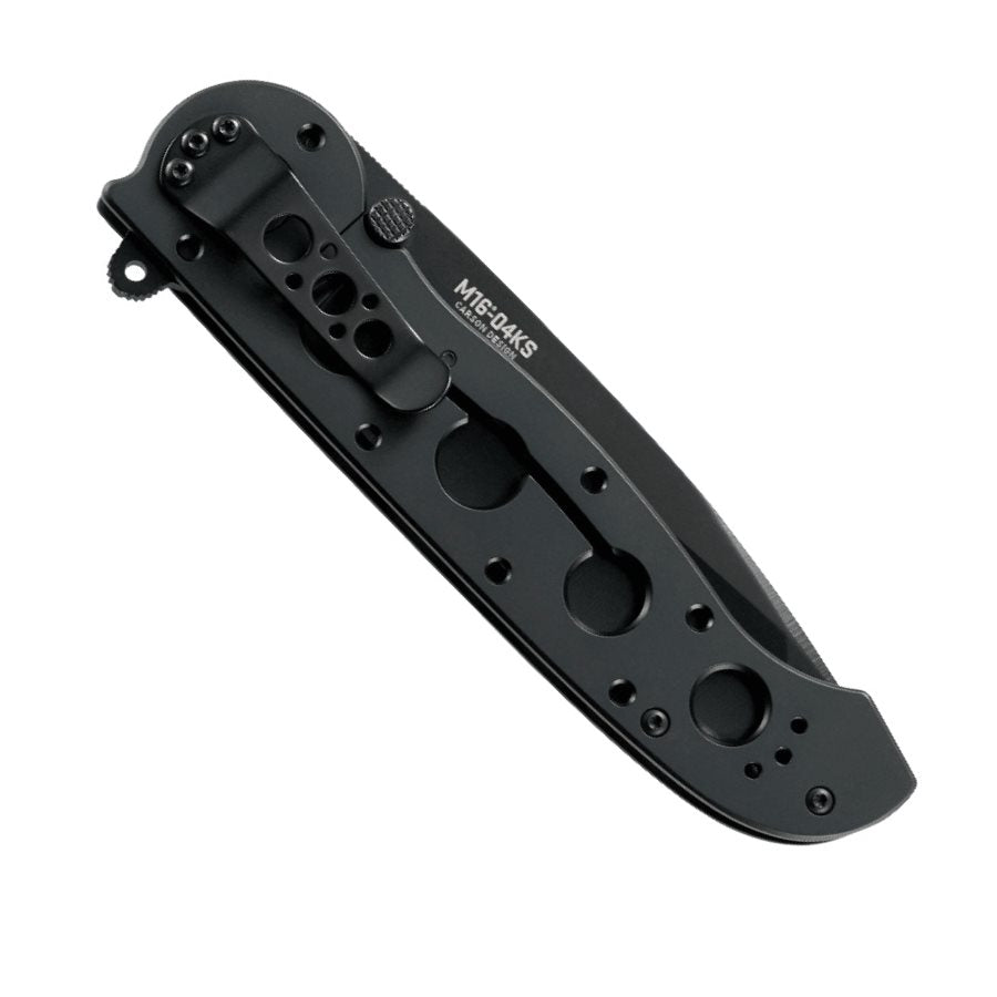 Navaja plegable M16-04KS tanto negra, hoja 9,8 cm, acero 12C27 Sandvik, cierre FrameLock y clip de bolsillo