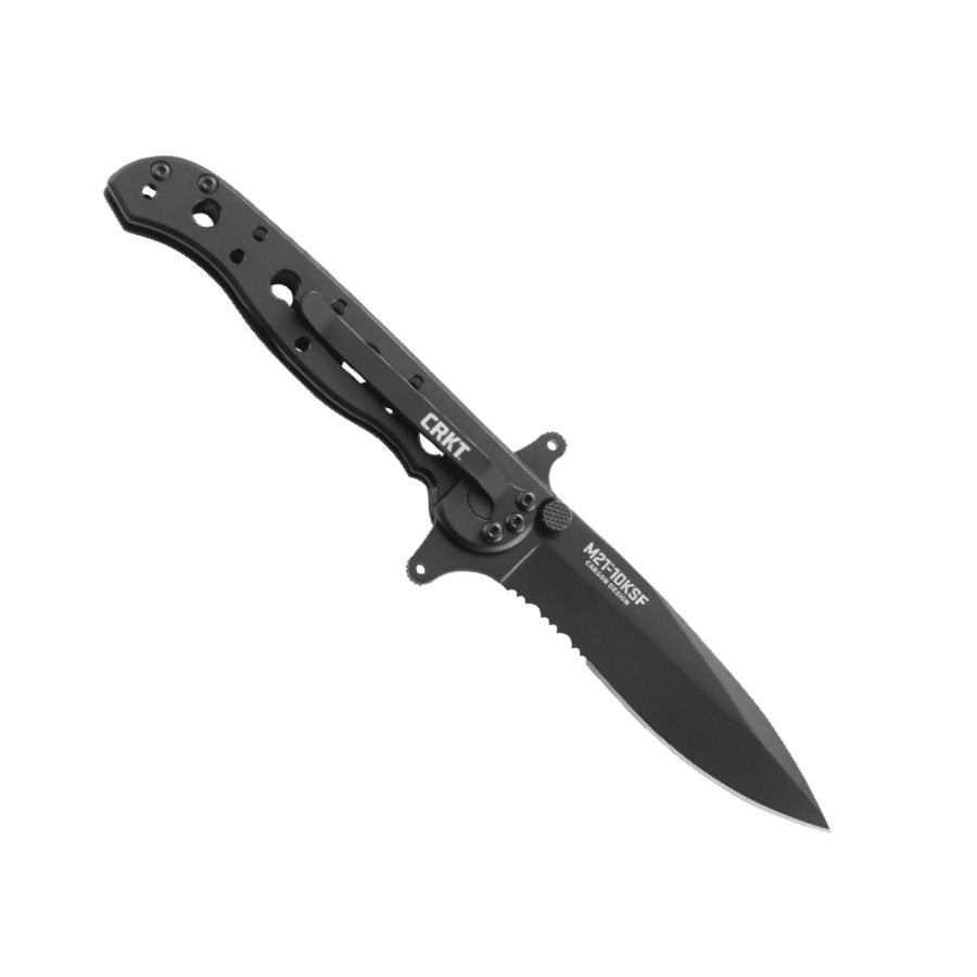 Nůž M21™-10KSF navaja plegable negra con hoja combinada (dentado 2 cm), mango metálico y clip de bolsillo