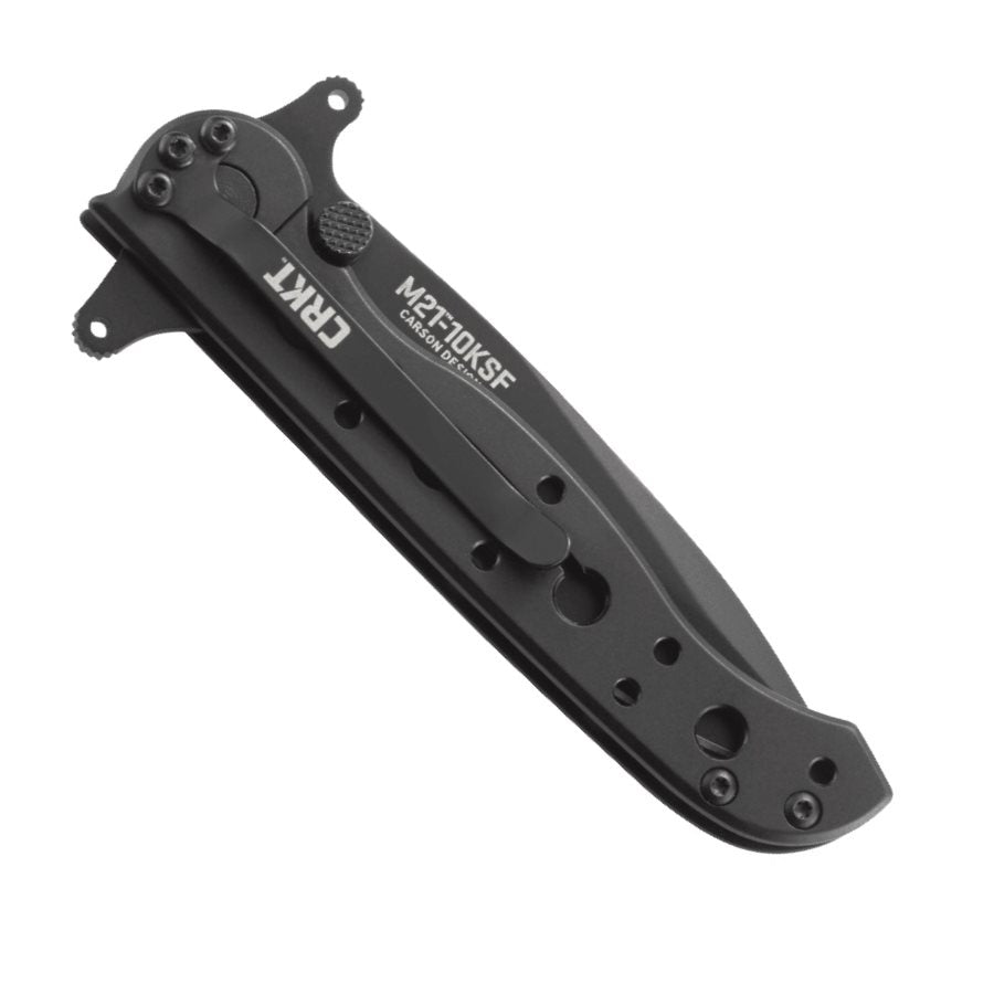 Nůž M21™-10KSF navaja plegable negra con hoja combinada (dentado 2 cm), mango metálico y clip de bolsillo