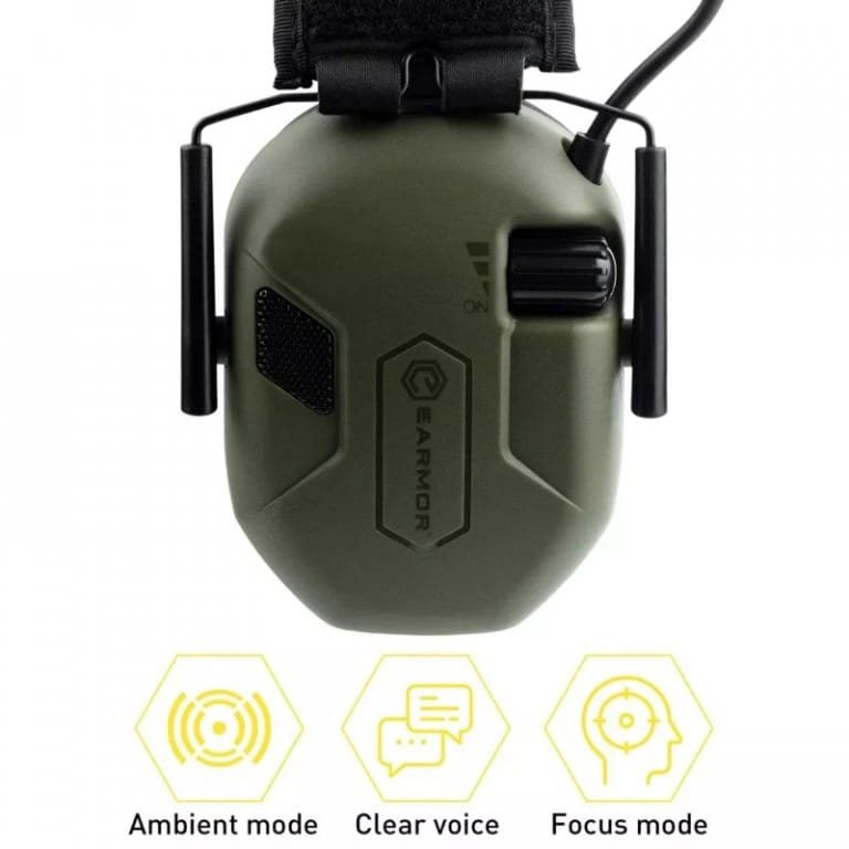 Auriculares electrónicos M300A negros con protección activa para tiro