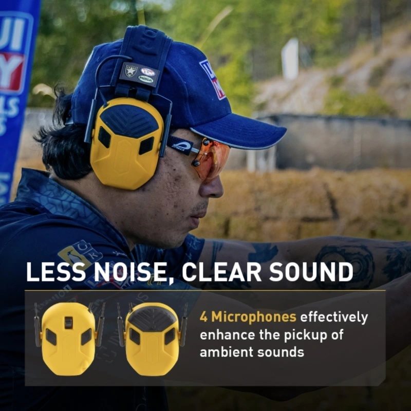 Auriculares electrónicos M300X negros — protección auditiva activa para tiro