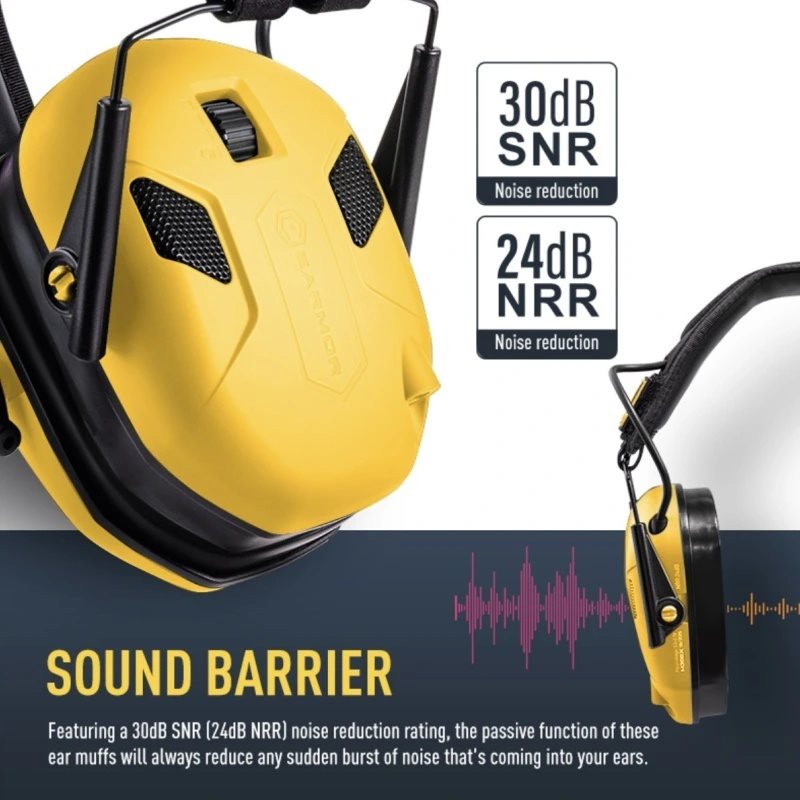 Auriculares electrónicos M300X negros — protección auditiva activa para tiro