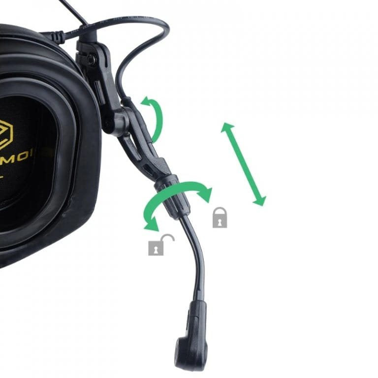 Auriculares electrónicos M32H PLUS en color negro con montaje para casco