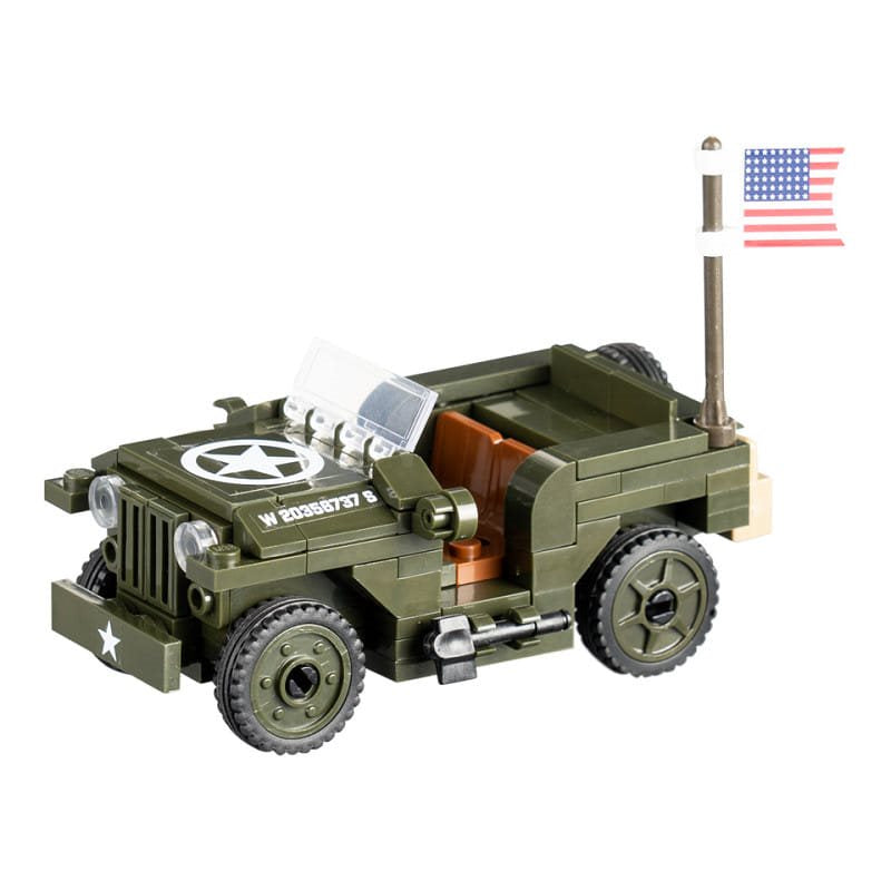 Kit construcción Jeep US Army Segunda Guerra Mundial, 123 piezas