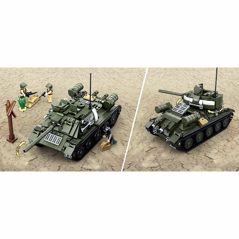 Maqueta del tanque T-34/85 con 347 piezas e incluye 2 minifiguras