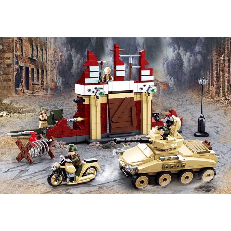 Set construcción Batalla de Stalingrado con 479 piezas y 4 mini figuras