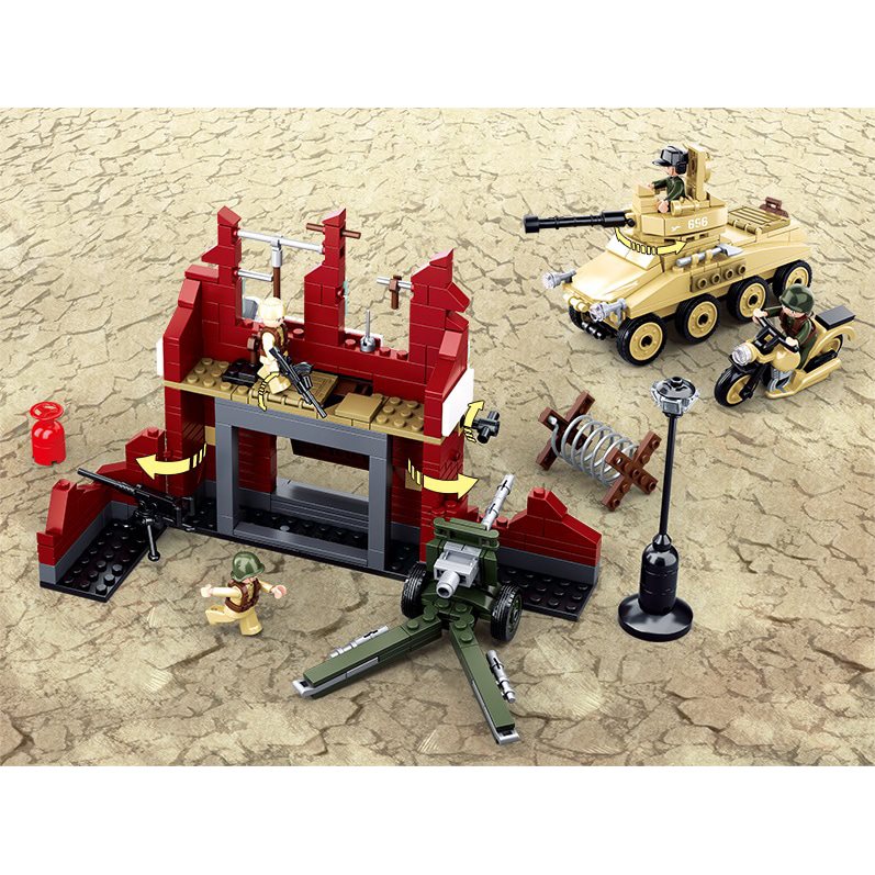 Set construcción Batalla de Stalingrado con 479 piezas y 4 mini figuras