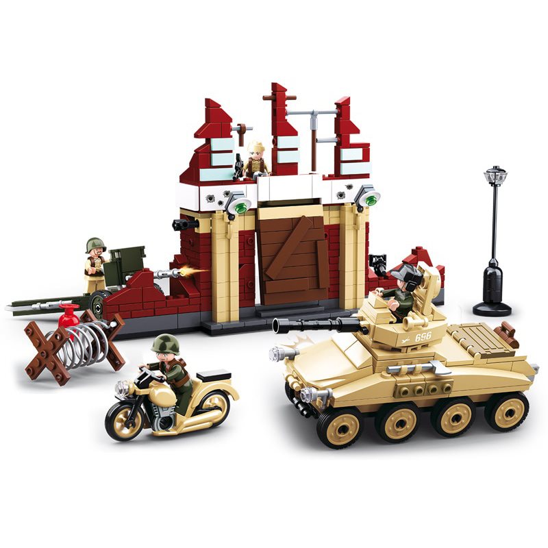 Set construcción Batalla de Stalingrado con 479 piezas y 4 mini figuras