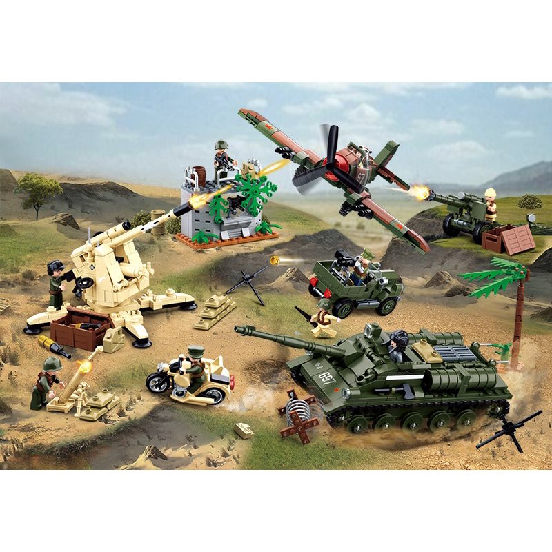 Set construcción Batalla de Kursk, 998 piezas, 8 minifiguras