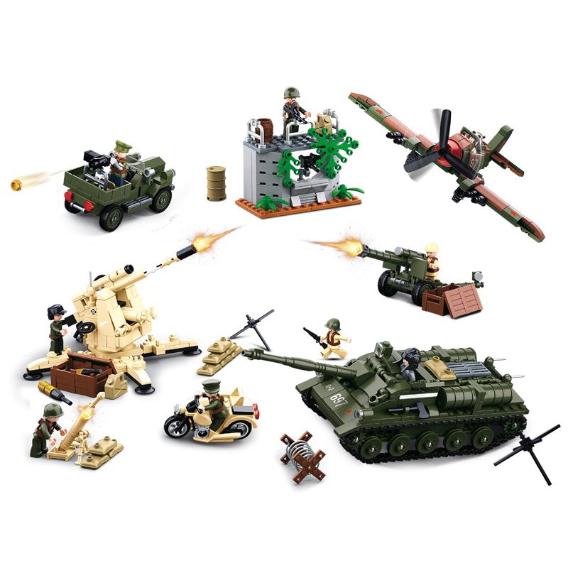 Set construcción Batalla de Kursk, 998 piezas, 8 minifiguras