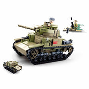 Stavebnice 2v1 tanque italiano mediano SLUBAN, 463 piezas y 2 figuras