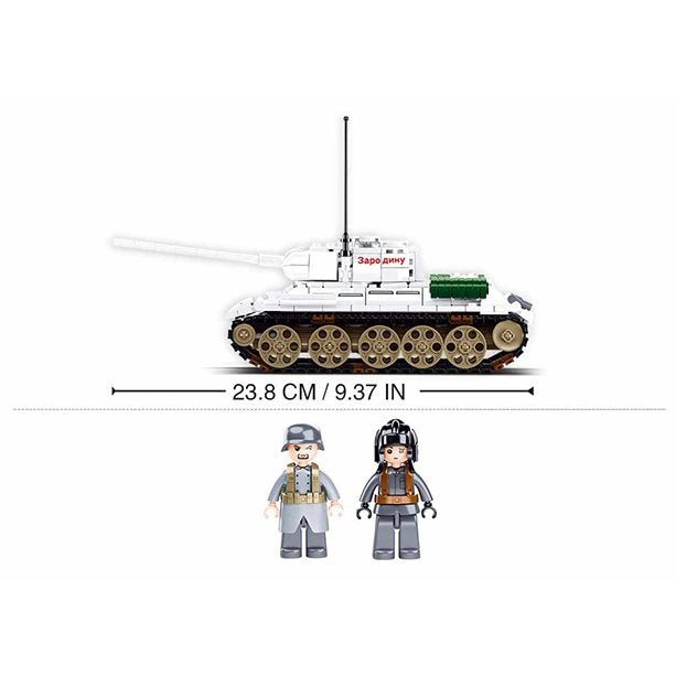 Maqueta tanque T-34/85 blanco con 518 piezas y 2 figuras