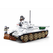 Maqueta tanque T-34/85 blanco con 518 piezas y 2 figuras