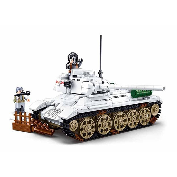 Maqueta tanque T-34/85 blanco con 518 piezas y 2 figuras