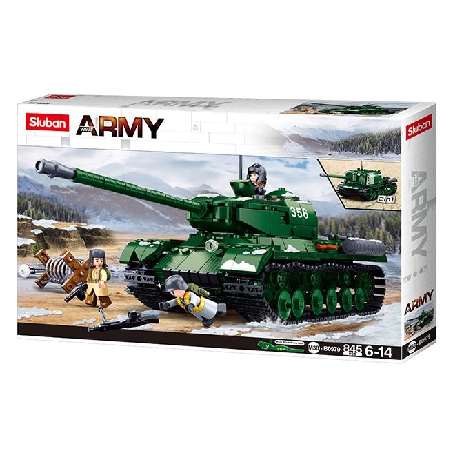 Maqueta del tanque pesado IS-2 2en1, 845 piezas y 3 figuras