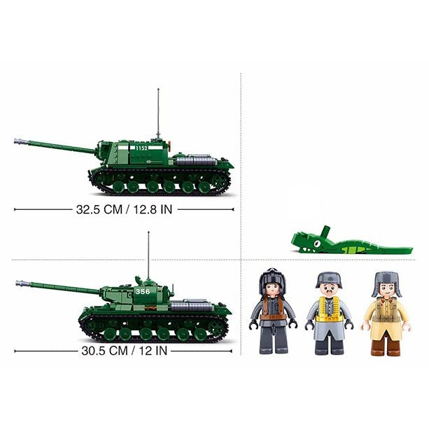 Maqueta del tanque pesado IS-2 2en1, 845 piezas y 3 figuras