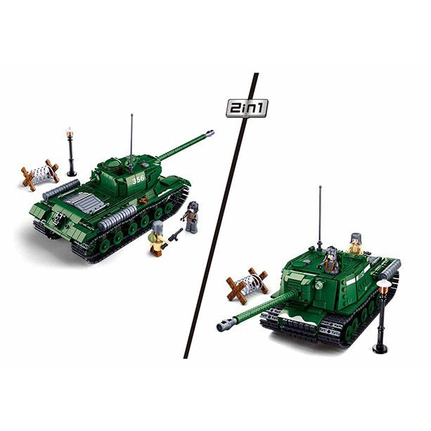 Maqueta del tanque pesado IS-2 2en1, 845 piezas y 3 figuras