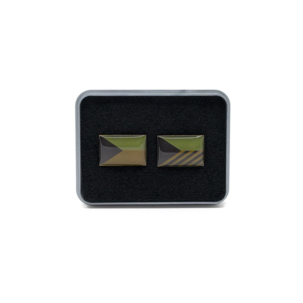 Set de 2 insignias bandera Republica Checa en verde de combate
