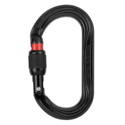 Mosquetón de acero OXAN negro con seguro SCREW-LOCK e indicador rojo