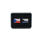 Set de insignias Bandera Checa y Bandera con franja azul (respeto al PČR)