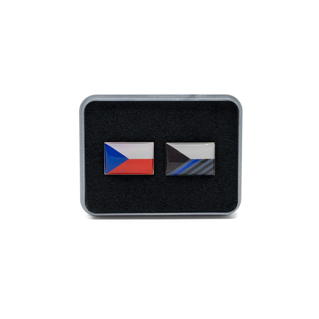 Set de insignias Bandera Checa y Bandera con franja azul (respeto al PČR)