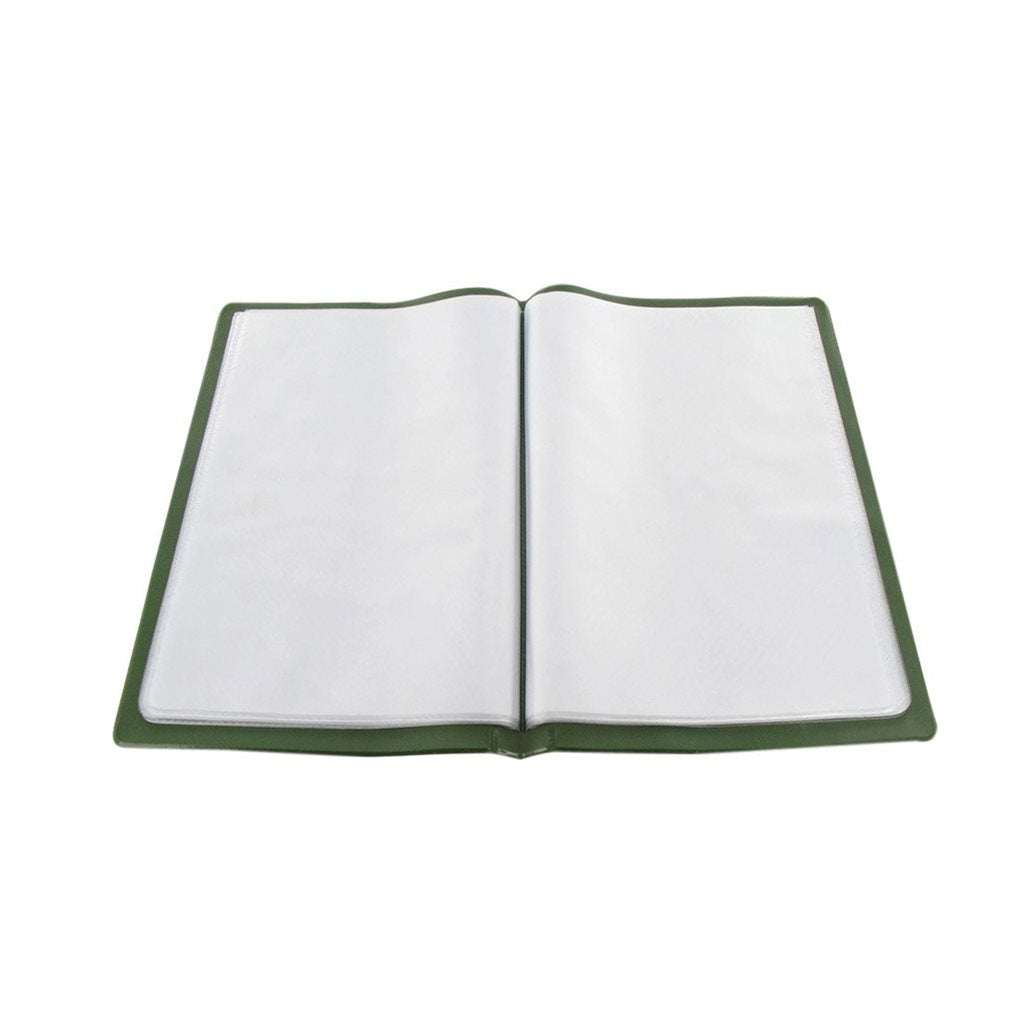 Carpeta impermeable verde A5 con 20 fundas transparentes y cubiertas blandas, 148 x 210 mm