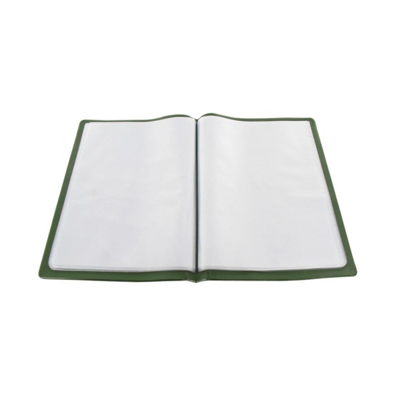 Funda impermeable A6 verde con 20 bolsillos transparentes, cubiertas blandas enrollables, 105 x 148 mm