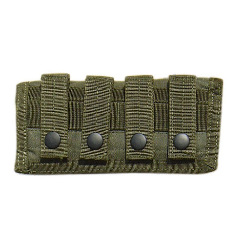 Funda MOLLE para cartuchos de escopeta verde con 12 elásticos interiores y cierre de velcro