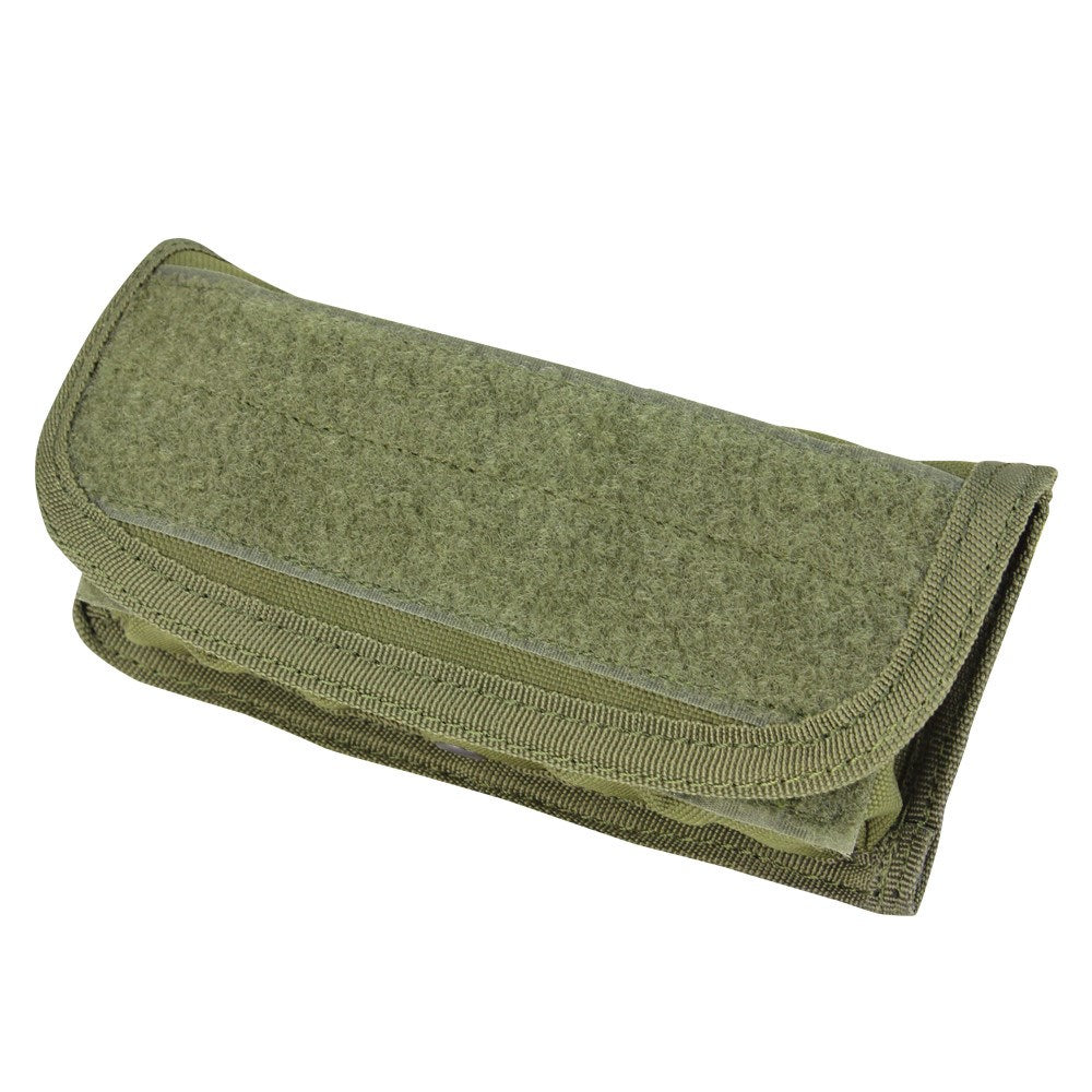 Funda MOLLE para cartuchos de escopeta verde con 12 elásticos interiores y cierre de velcro