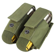 Bolsa MOLLE para dos cartuchos de 40 mm en color verde, doble compartimento