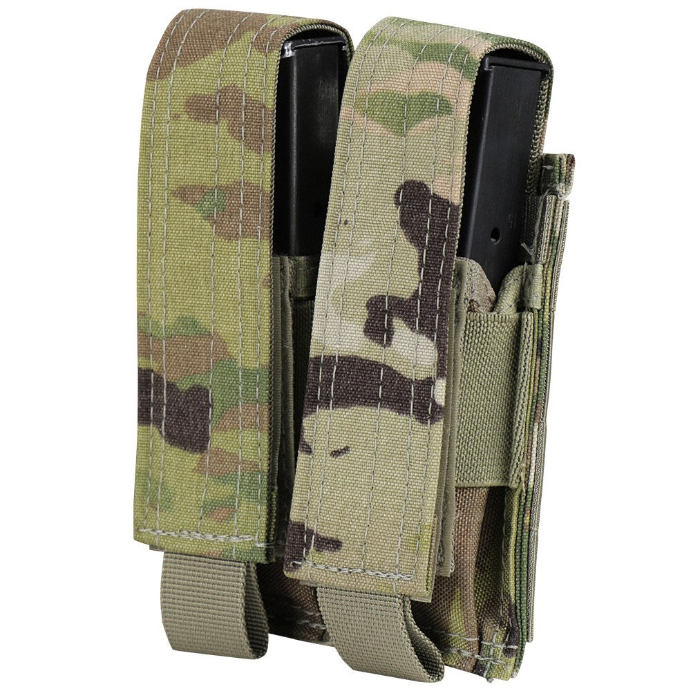 Bolsa MOLLE doble para cargador M9 en Cordura 1000D con cierre velcro y dos pasadores modulares traseros