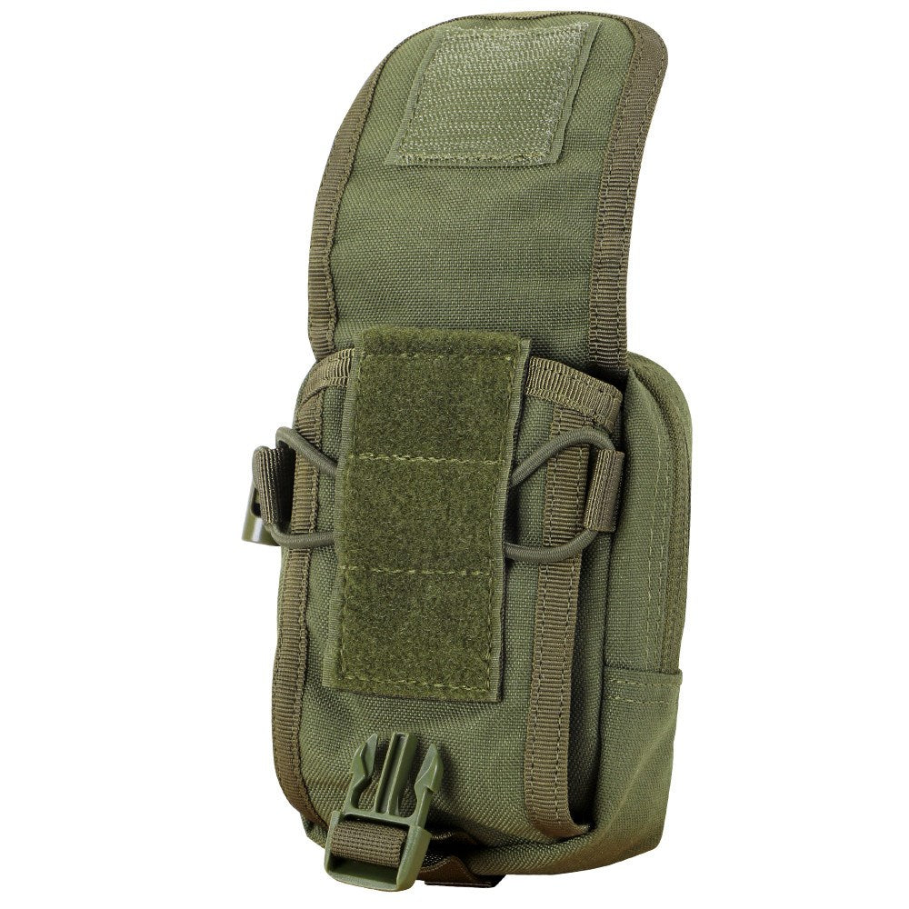 Funda MOLLE utilitaria pequeña verde, 14 x 10 x 6 cm, con cremallera y bolsillo frontal