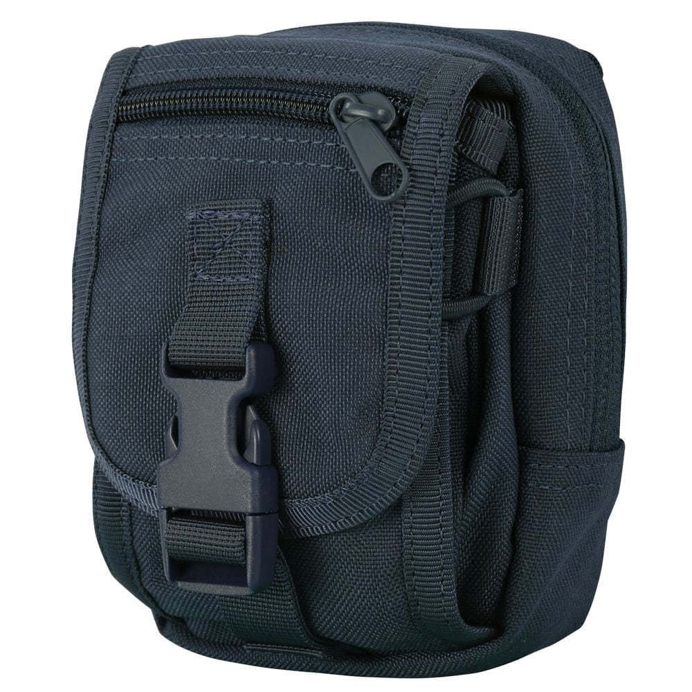 Funda MOLLE utilitaria pequeña verde vista frontal con cierre de cremallera y correa de compresión