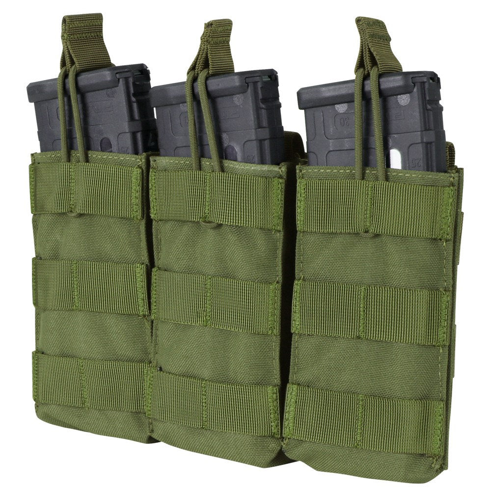 Porta cargadores triple MOLLE 3xM4 abierto verde
