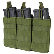 Porta cargadores triple MOLLE 3xM4 abierto verde