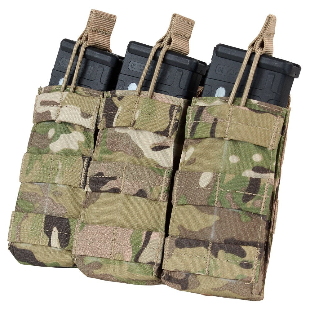 Bolsa MOLLE triple para 3 cargadores M4/M16, apertura superior, cierre elástico ajustable