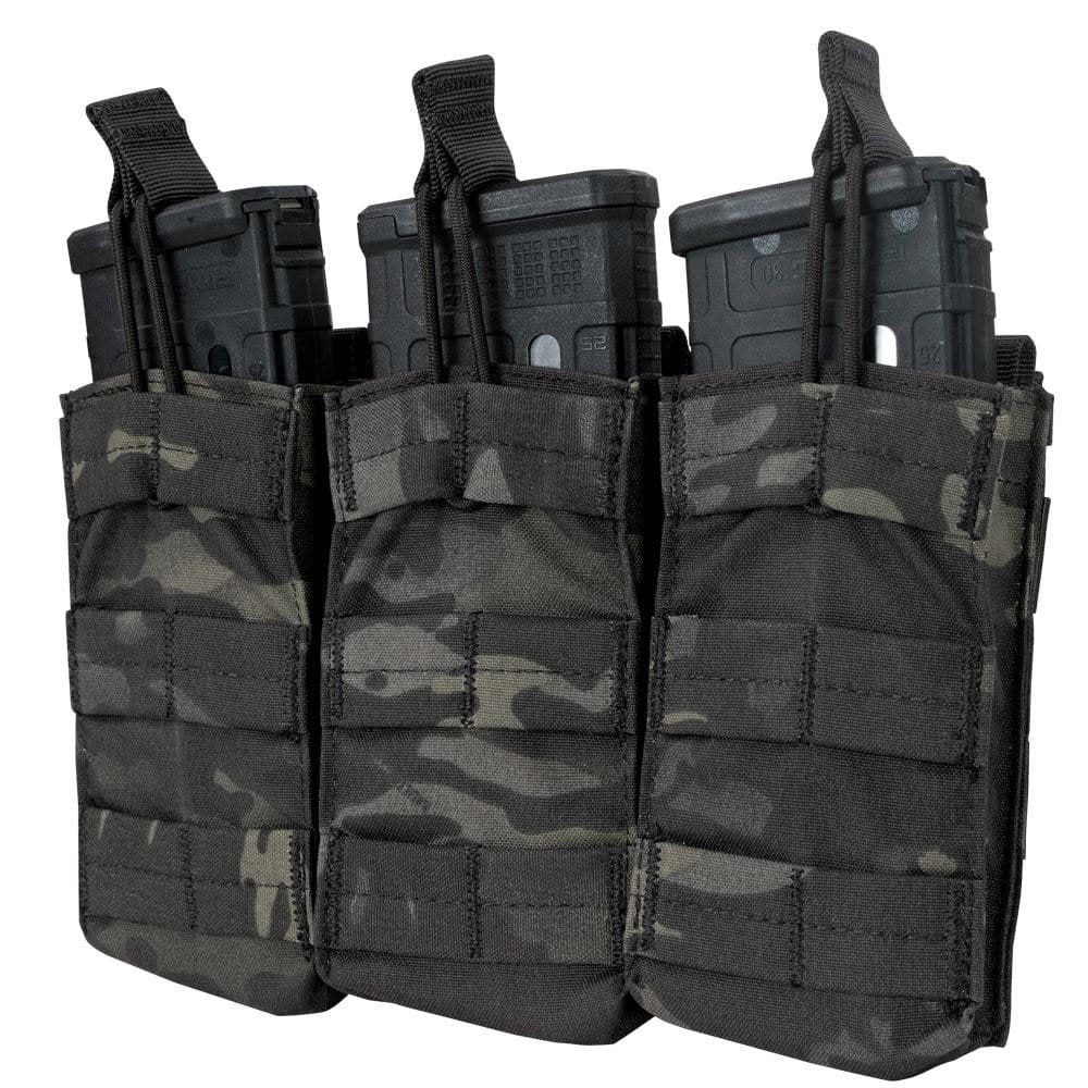 Bolsa MOLLE triple para 3 cargadores M4/M16, apertura superior, cierre elástico ajustable
