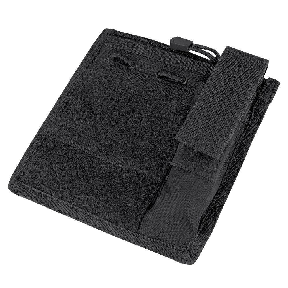 Funda MOLLE administrativa verde para bolígrafos y blocs, con paneles Velcro para parches