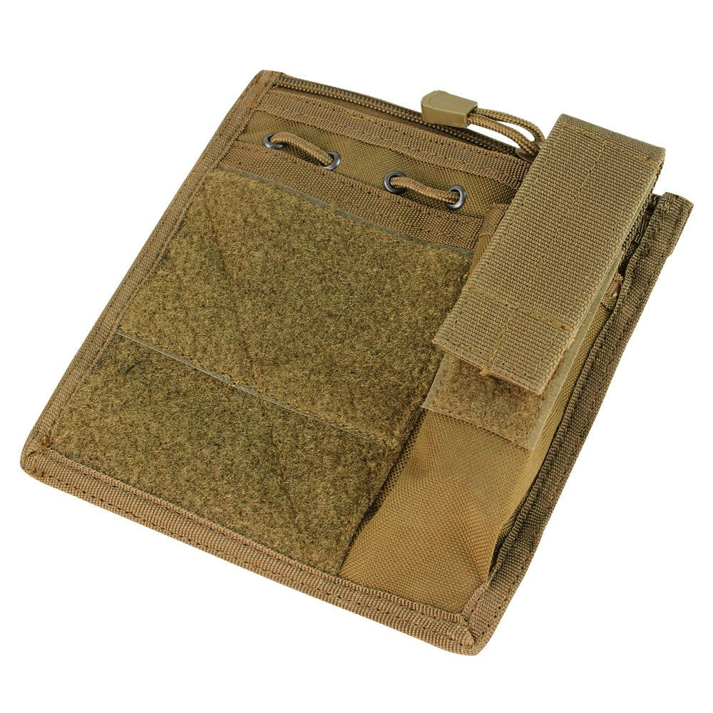 Funda MOLLE administrativa verde para lápices y blocs, con paneles de velcro para parches