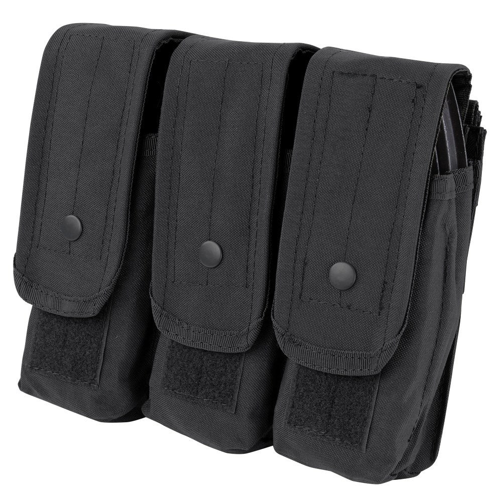 Bolsa MOLLE triple para cargadores AK en verde, modular, cierre Velcro y botón, 19x24x9 cm